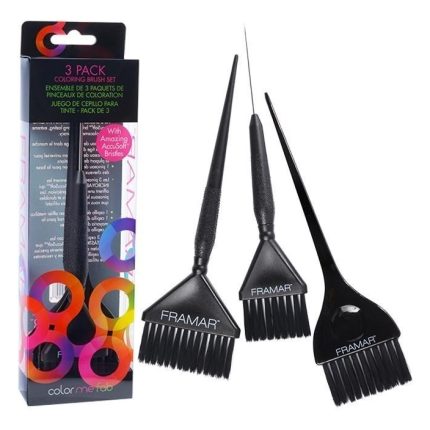 Set de brochas Framar Family Pack negras – 3 unidades de diferentes tamaños
