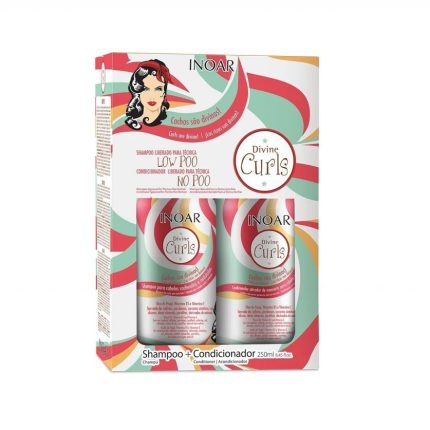 Kit Inoar Divine Curls 250 ml – Shampoo y Acondicionador para rizos definidos y sin frizz