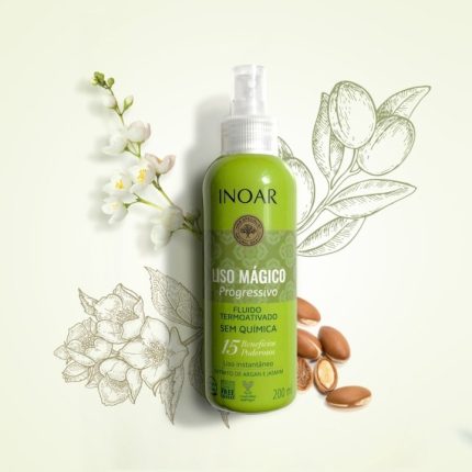 Botella de Liso Mágico Progresivo INOAR 200 ml – Leave in antifrizz con efecto liso