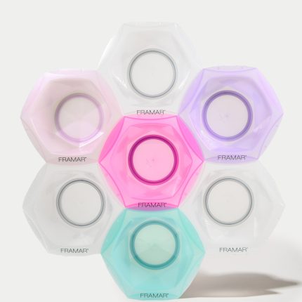 Set de 7 pocillos de color Framar pastel conectables para mezclas de tintura