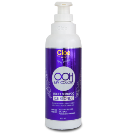 Shampoo matizador rubio OOH MY COLOR VIOLET ICE BLONDE de Cloe – 400 ml